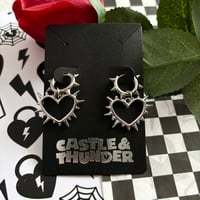 Image 2 of DREW - Heart Huggie Hoops