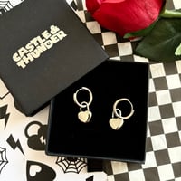 Image 3 of LOIS - Heart Huggie Hoops