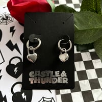 Image 2 of LOIS - Heart Huggie Hoops