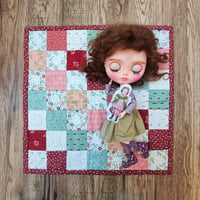 Image 2 of (1/6 dolls) Patchwork Quilt Blanket for Blythe dolls