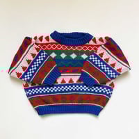 Image 2 of Pull tricot laine 12 mois jacquard années 90