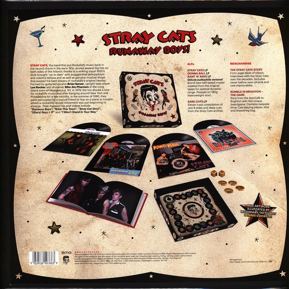 STRAY CATS - RUNAWAY BOYS (40TH ANNIVERSARY DELUXE BOXSET) 4 x LP + GAME