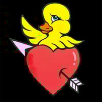 Valentine Duck Handpainted Woodcutout