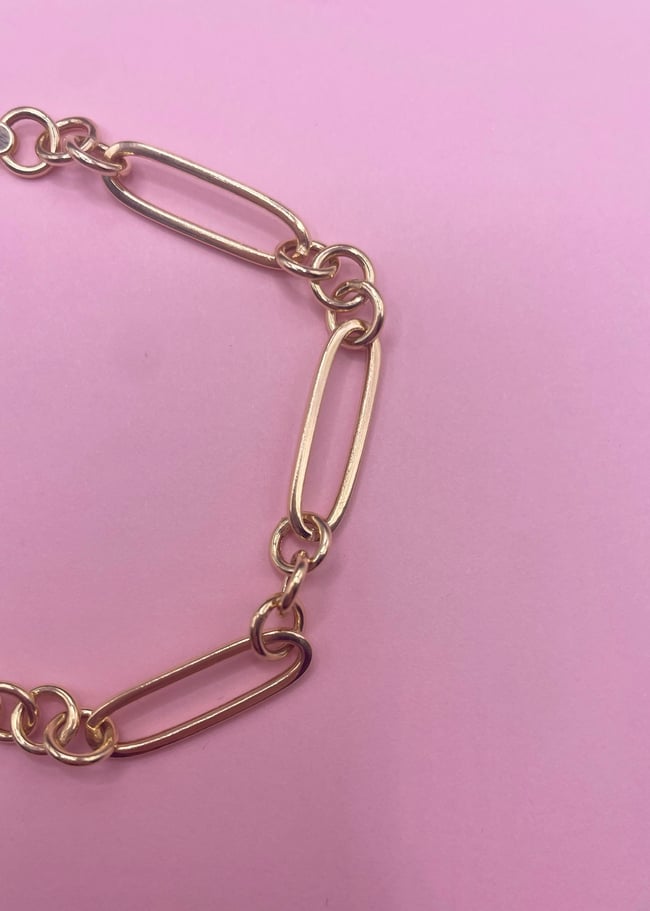 Paper Clip Figaro Bracelet 