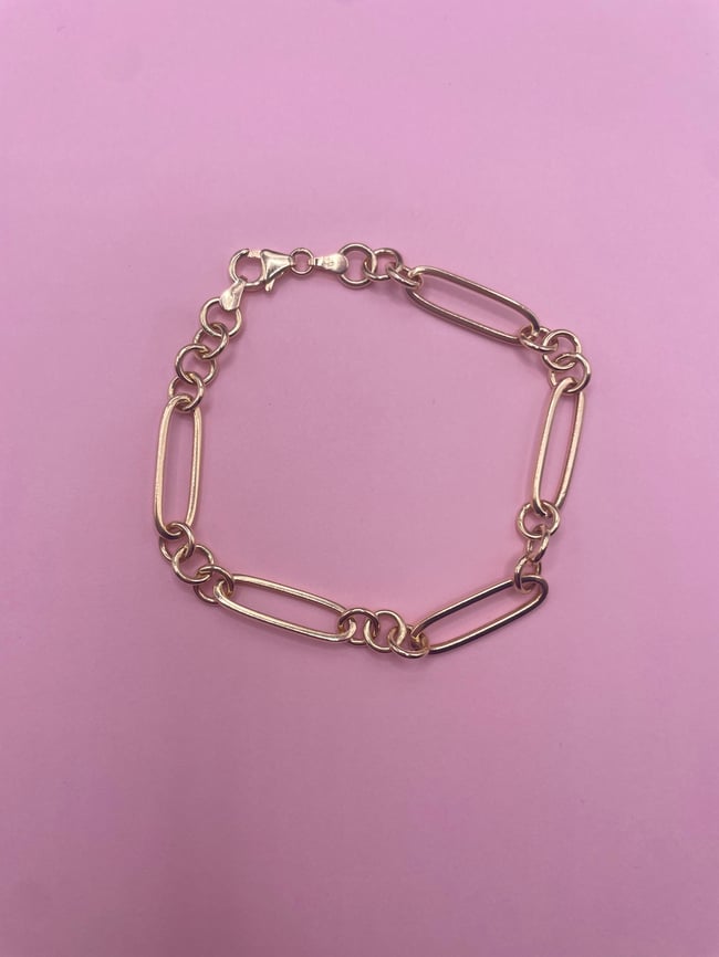 Paper Clip Figaro Bracelet 