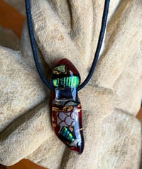 Image 2 of Alchemyte Dichroic Glass Pendant "Abstract Tropical Fish"