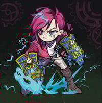 Image 5 of [PREORDER] Jinx and Vi acrylic keychain 