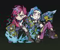 Image 1 of [PREORDER] Jinx and Vi acrylic keychain 