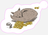 Autocollant, sticker renard