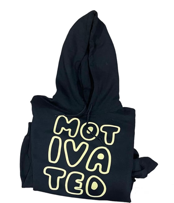 Image of BASIC GOLD ON BLACK MOTIVATED HOODED 