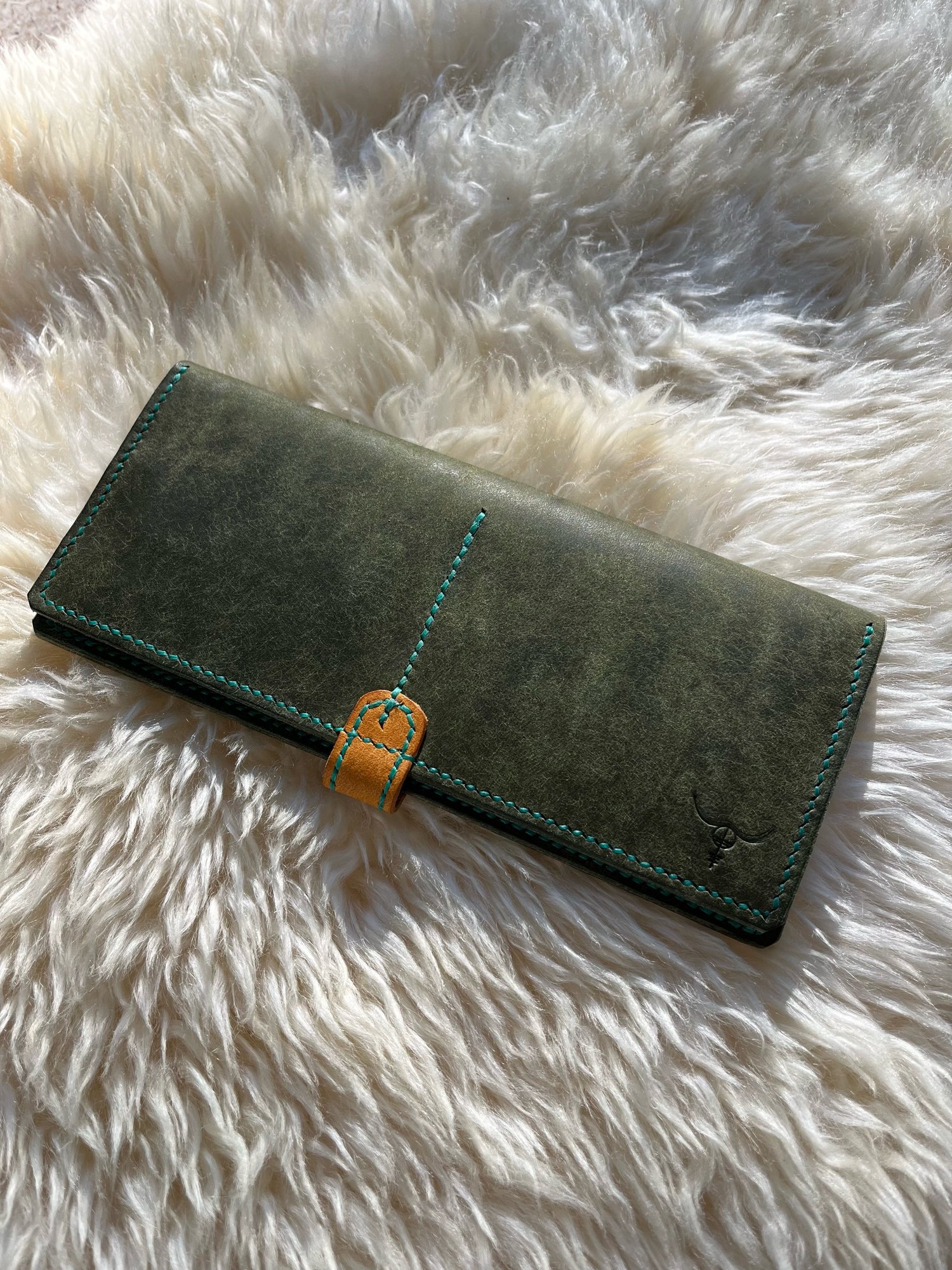 Image of Olive/Yellow Pueblo Long Wallet