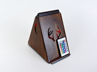 Image 1 of Dark Walnut Wooden Book Holder trimed with Exotic Wood of Black Palm with LED Color Changing Light