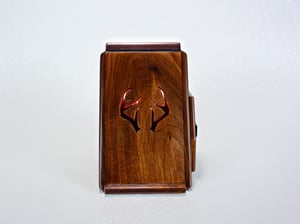 Image of Dark Walnut Wooden Book Holder trimed with Exotic Wood of Black Palm with LED Color Changing Light