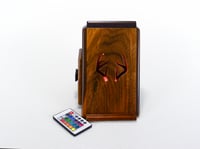 Image 10 of Dark Walnut Wooden Book Holder trimed with Exotic Wood of Black Palm with LED Color Changing Light