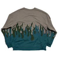 Image 3 of (XL) Nike Center Sweatshirt Crewneck Double Flame Green Grey "Tine" 588