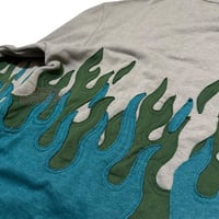 Image 4 of (XL) Nike Center Sweatshirt Crewneck Double Flame Green Grey "Tine" 588