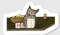 Autocollant chaton endormi