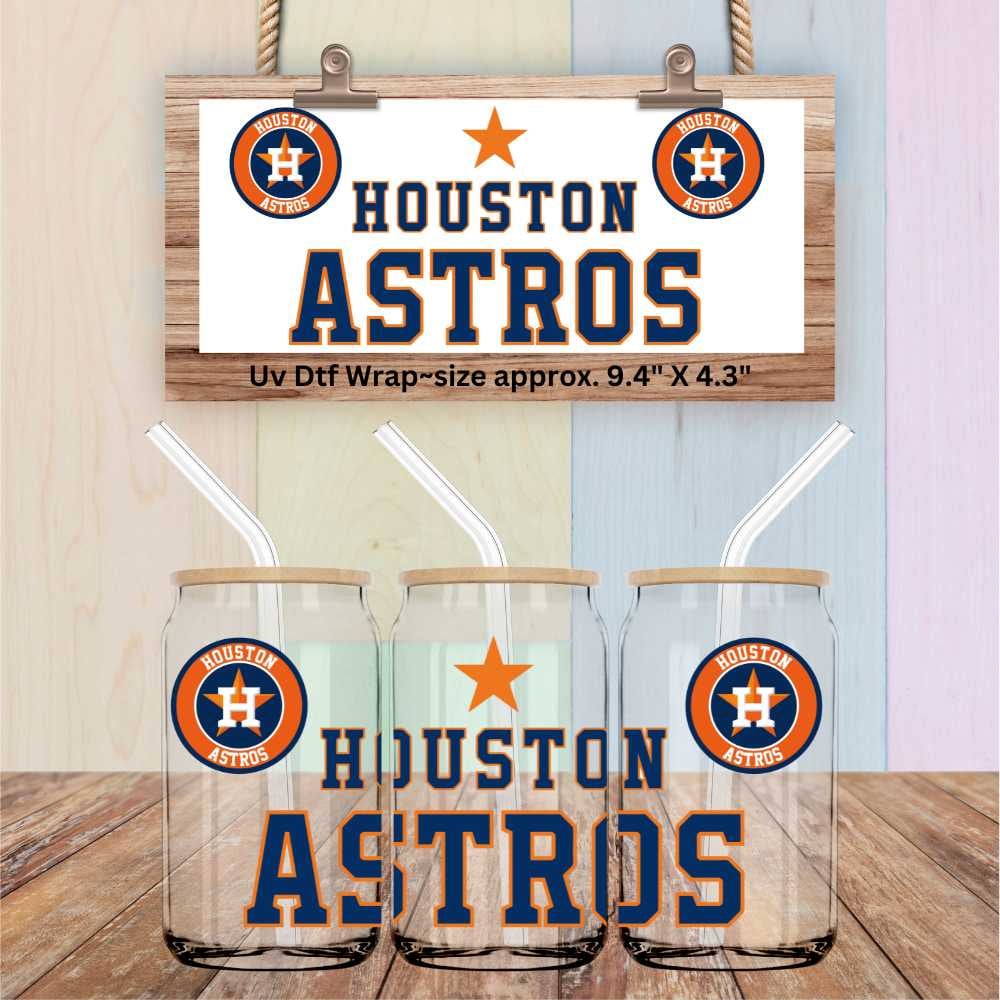 Image of Houston Astros Baseball Single Sided Uv Dtf Wrap W0888
