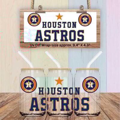 Image of Houston Astros Baseball Single Sided Uv Dtf Wrap W0888