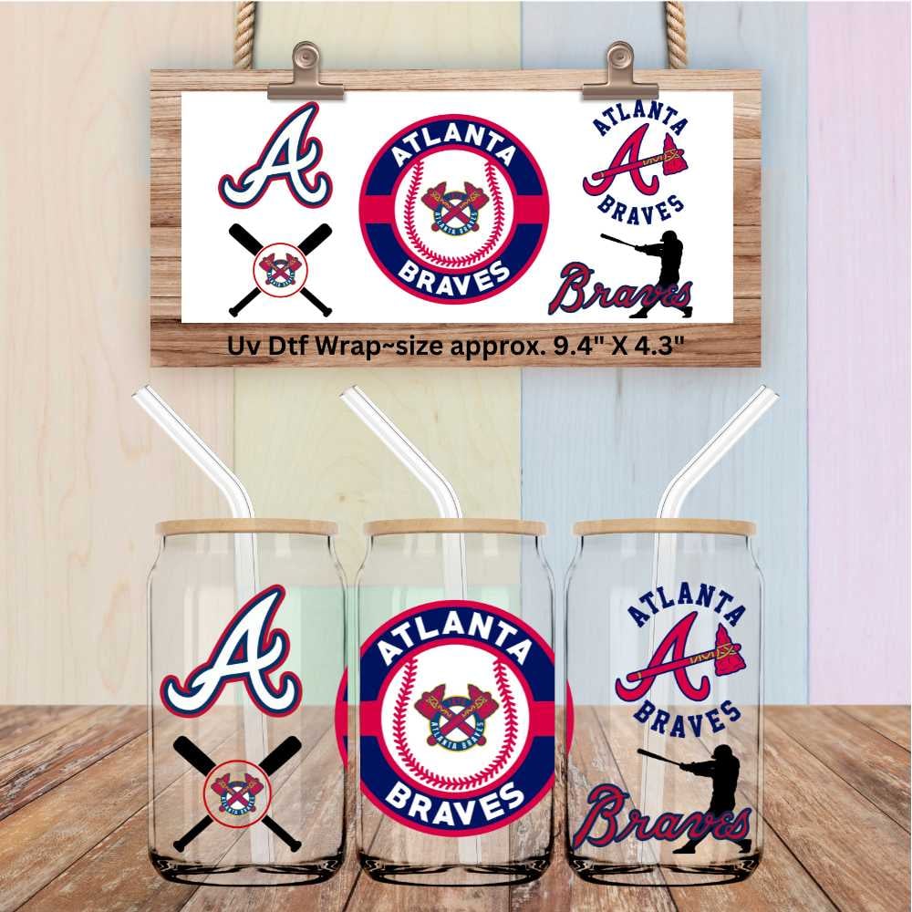 Image of Atlanta Braves Baseball Single Sided Uv Dtf Wrap W0910