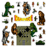 Rampage Arcade Game Sticker/Magnet Sets