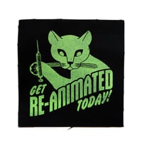 Image 1 of Get Re-Animated Cat (Re-Animator 1985) Screenprinted Canvas Patch