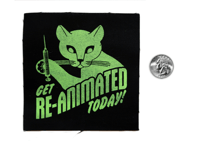 Image 2 of Get Re-Animated Cat (Re-Animator 1985) Screenprinted Canvas Patch