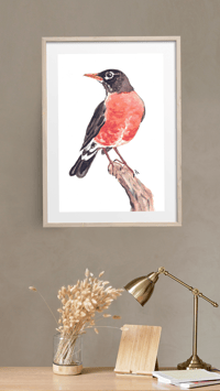 Image 2 of Robin Watercolor Painting Fine Art Print