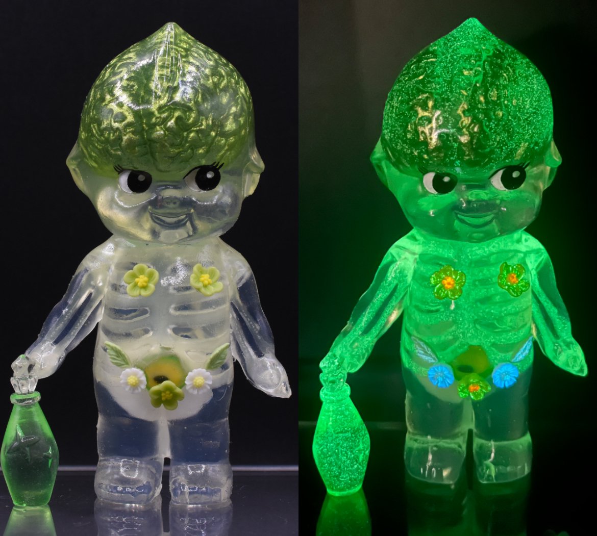 4.5" Large Glow in the Dark Anatomy Rose Oneill X Guilia Tofana Collection Green Poison Double Cast | KiloFlow 4.5" Large Glow in the Dark Anatomy Rose Oneill X Guilia Tofana Collection Green Poison Double Cast | KiloFlow