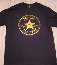 Boricua AllStar black & gold shirt 