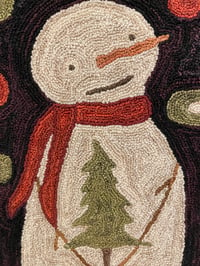 Image 2 of When Snowflakes Fall Primitive Punch Needle Decorative Folk Art Mat/Mini Rug~~