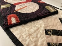 Image 4 of When Snowflakes Fall Primitive Punch Needle Decorative Folk Art Mat/Mini Rug~~