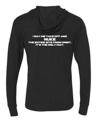 Image 2 of WWRD - Nuke the Entire Site Charcoal Long-Sleeved Tech Hoodie