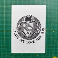 Image 1 of NO LOVE LINOCUT PRINT