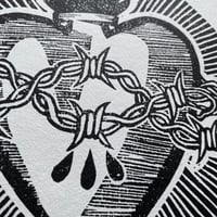 Image 2 of NO LOVE LINOCUT PRINT