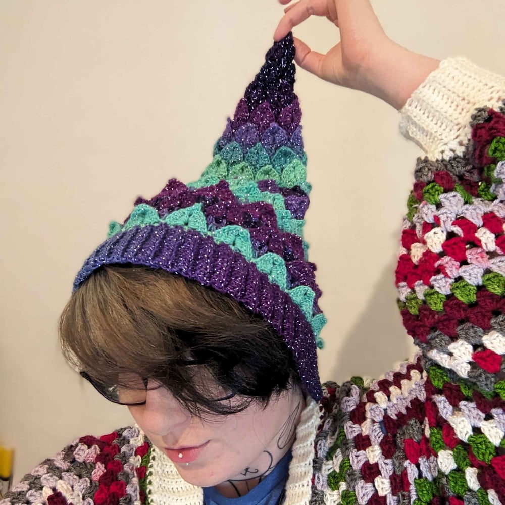 Image of Galaxy Dragon Scale Elf Beanie – Handmade Hat