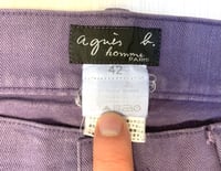 Image 3 of Agnes B Homme 2008aw purple denim pants, size 42 (fits 34”)