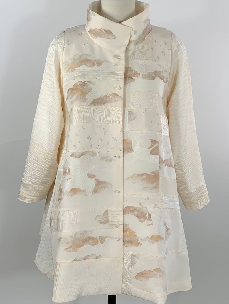 Image of Gold Clouds and White Cranes Swing Jacket