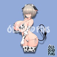 Image 3 of Yanagi Uzaki Cow Suit Pinup Vinyl Decal