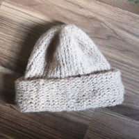 Image 5 of Unisex hand  knit slouchy beanies hat (recycled  mohair blend) 