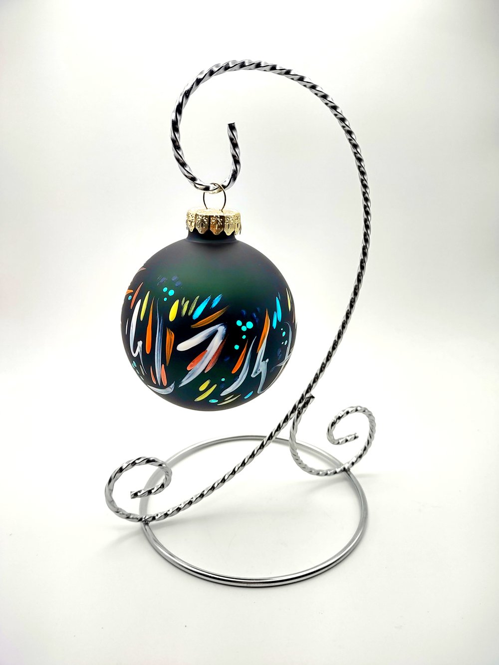 Black Matte Glass Ornament 