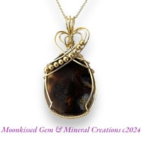 Mexican Fire Agate 14 Karat Gold Fill Wirewrapped Pendant