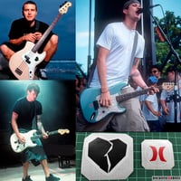 Image 1 of Blink-182 guitar stickers ATTICUS BROKEN HEART and Hurley Tom Delonge Mark Hoppus Fender strat. 