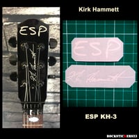 Image 1 of Kirk Hammett autograph guitar stickers KH-3 + logo ESP