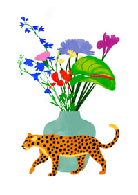 LEOPARD BOUQUET Fine Art print 