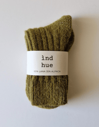 NORDIC SHORT SOCKS_ALPACA AND WOOL_ PESTO