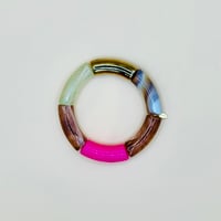 Image 2 of Hot pink marble bloom barrel bracelet 