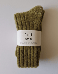 NORDIC LONG SOCKS_ ALPACA AND WOOL_ PESTO