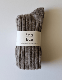 NORDIC LONG SOCKS_ALPACA AND WOOL_ TABACCO