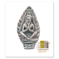 Image 1 of Original painting - "Rishi"  Bas relief d'ermite Temple d'Angkor - Cambodge - 24x24 cm